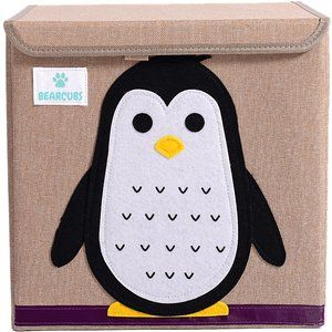 NWT Bearcubs Toy Box - Folding Canvas Small Cube Toy Chest for Toy Storage NEW